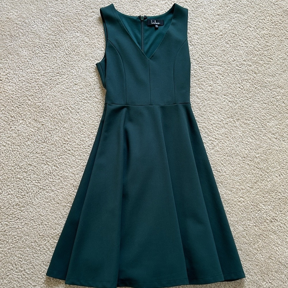 Lulus XS Emerald Green Set in Waist Full Skirt